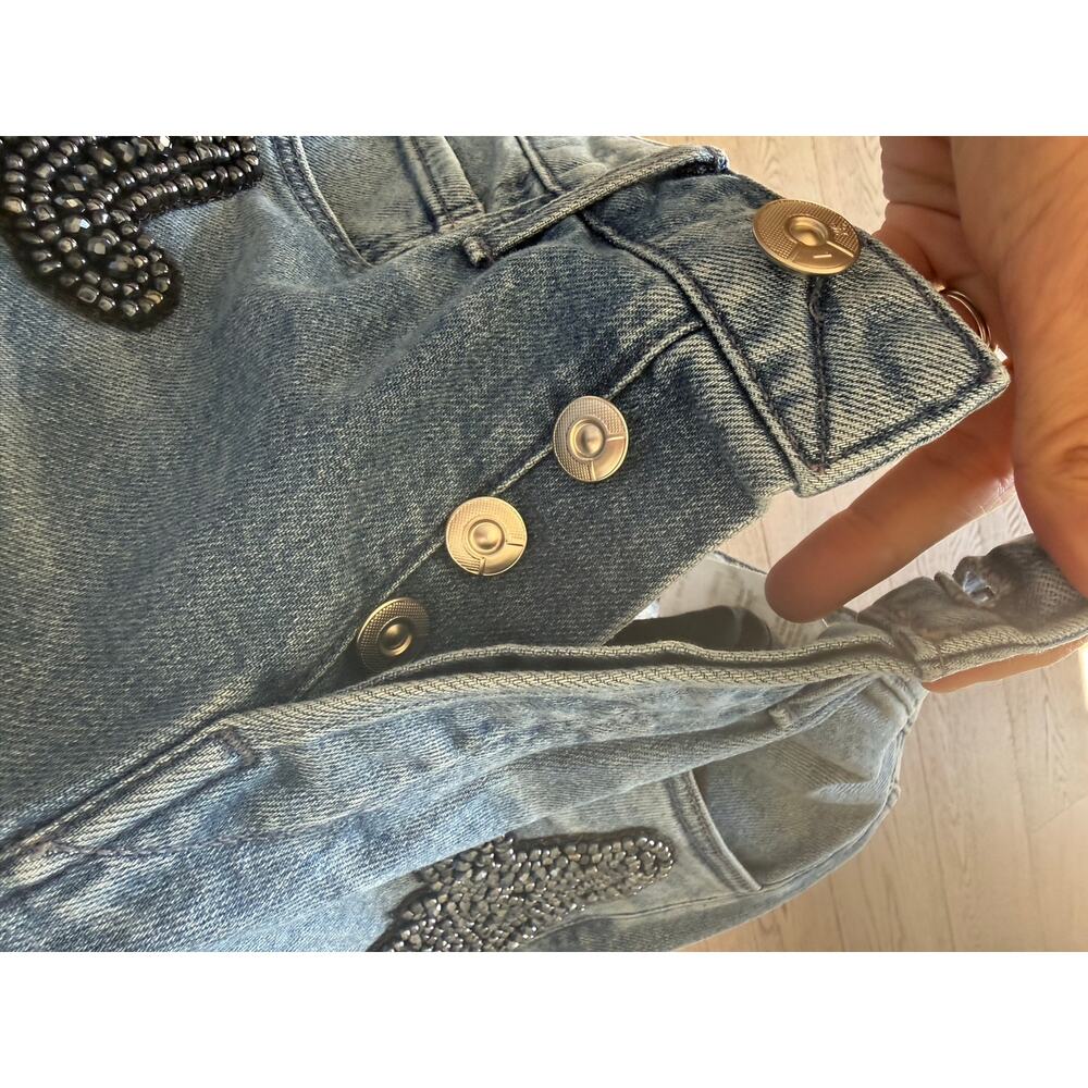 3x1 NYC Burke Beaded Boyfriend Jeans Sz 26 Made USA Light Wash Designer Denim - Picture 9 of 9